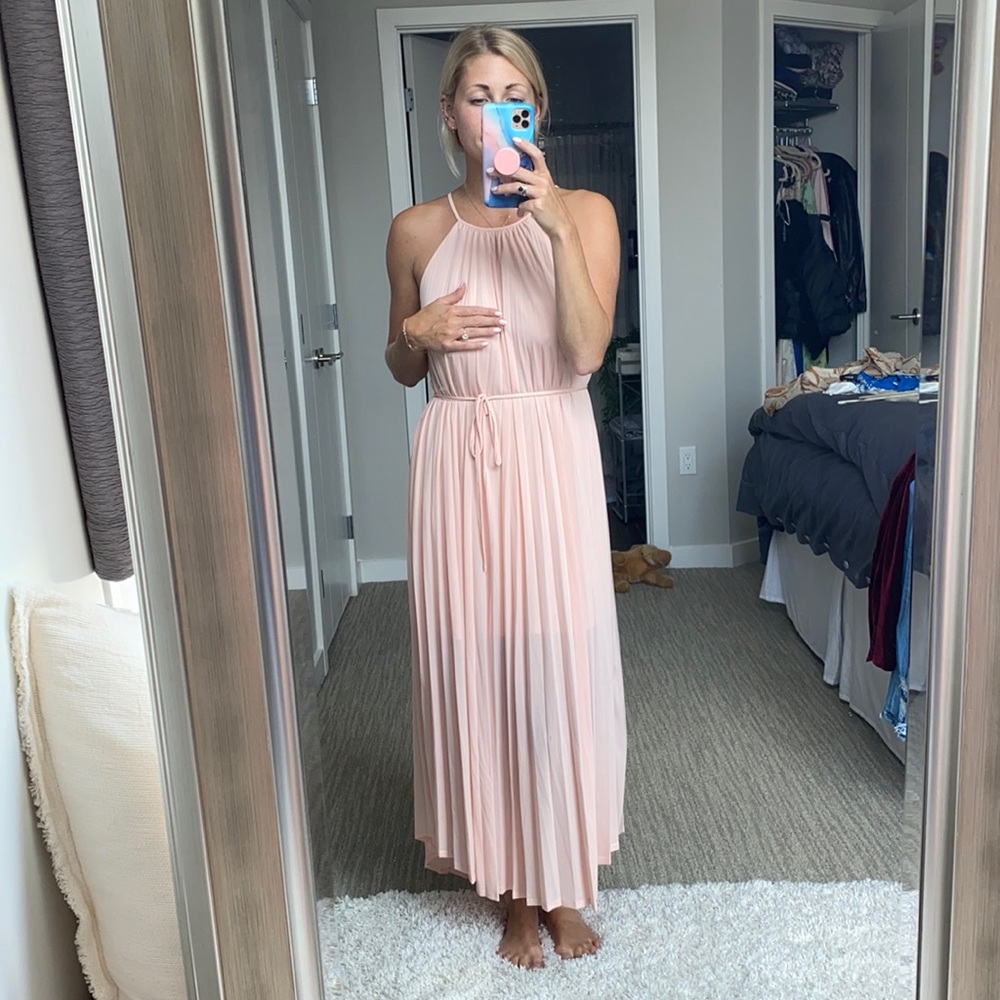 Pink pleated dress